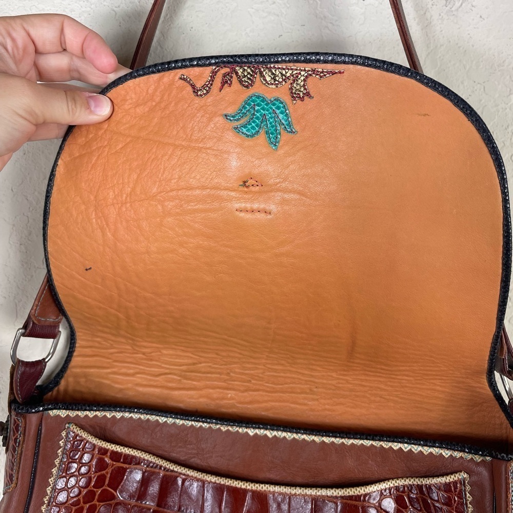 Ruby Firecat Bag Leather Saddle Purse with Silver Buckle - Picture 2 of 11